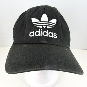 Adidas Embroidered Three Stripe Logo Men's Black Adjustable Snapback Cap Hat